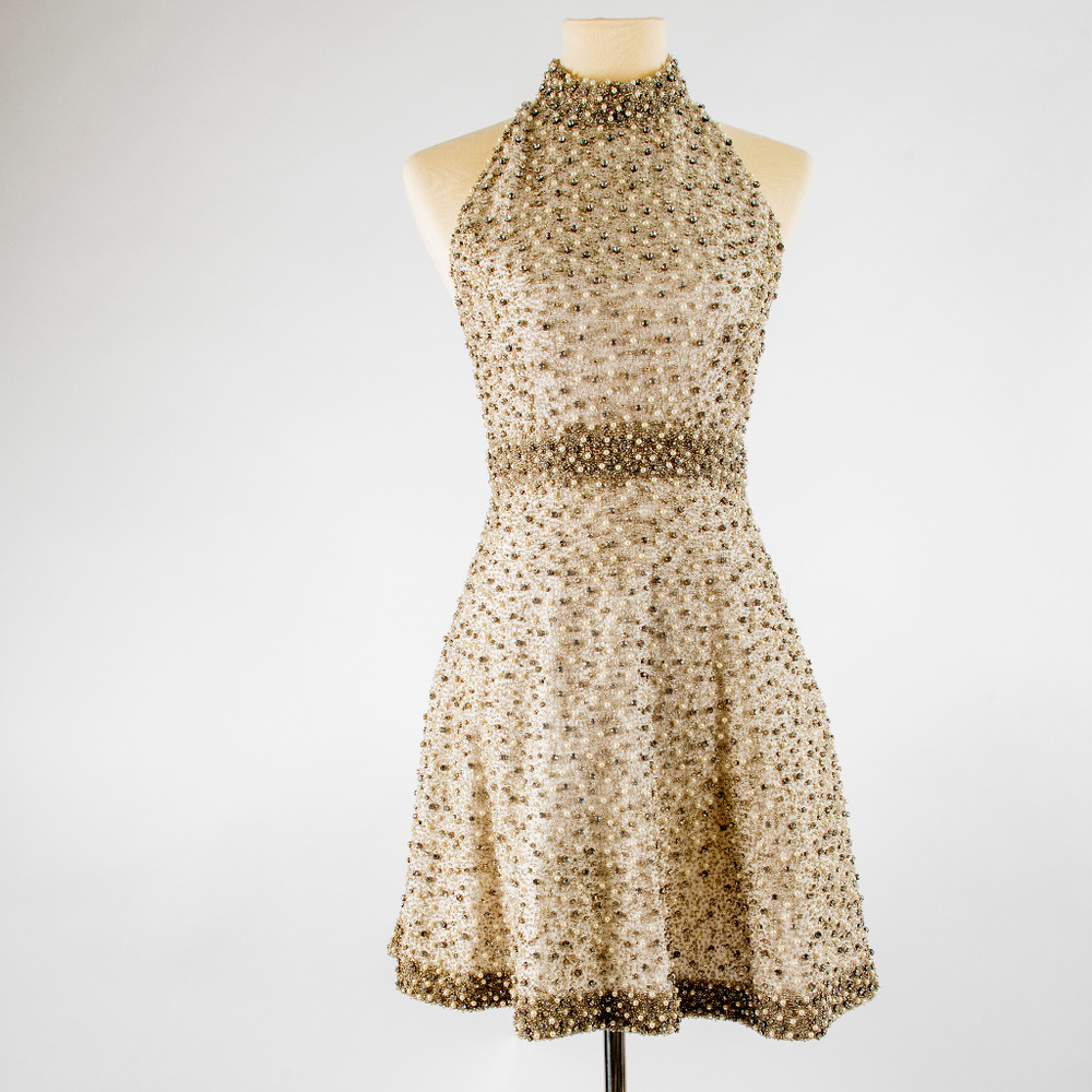 Alice and Olivia Hand Beaded Cocktail Dress